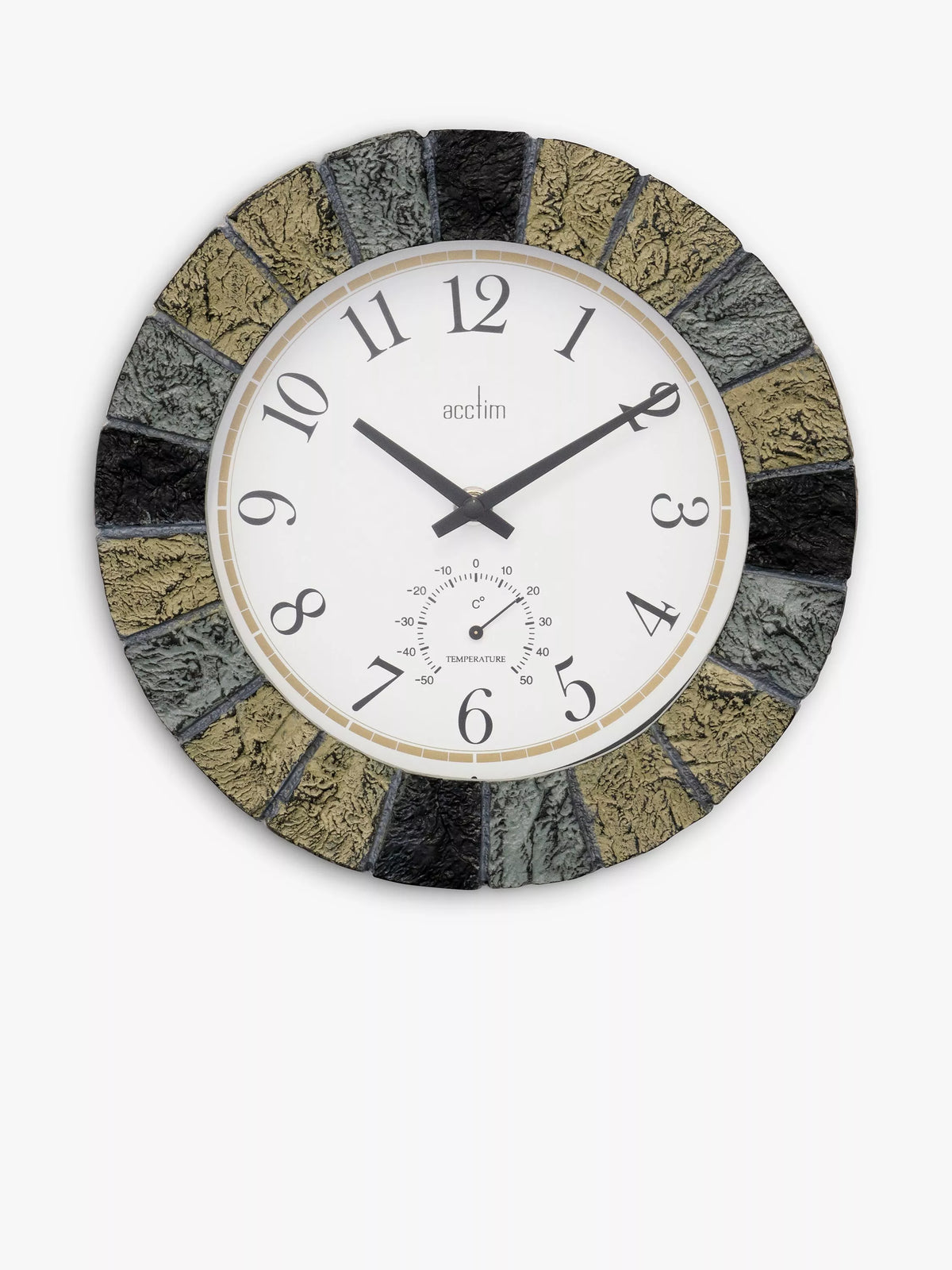 Acctim Bowfell wall clock with thermometer slate 26cm, UK version