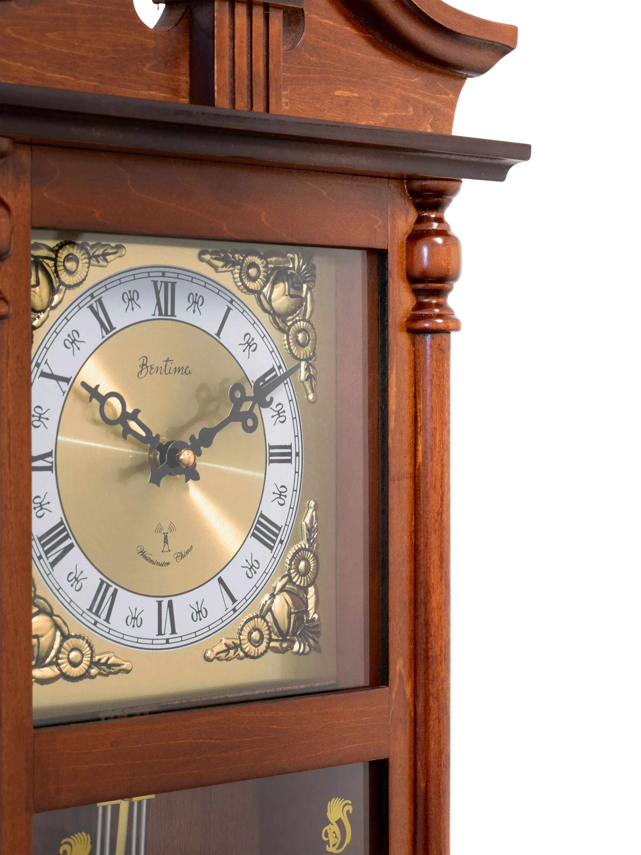 Acctim Westbury radio controlled pendulum wall clock Roman numerals (British brand)