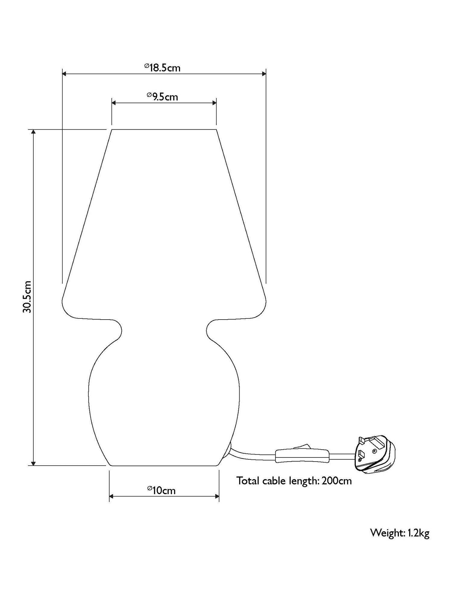 John Lewis Retro Glass Mushroom Table Lamp, imported from the UK