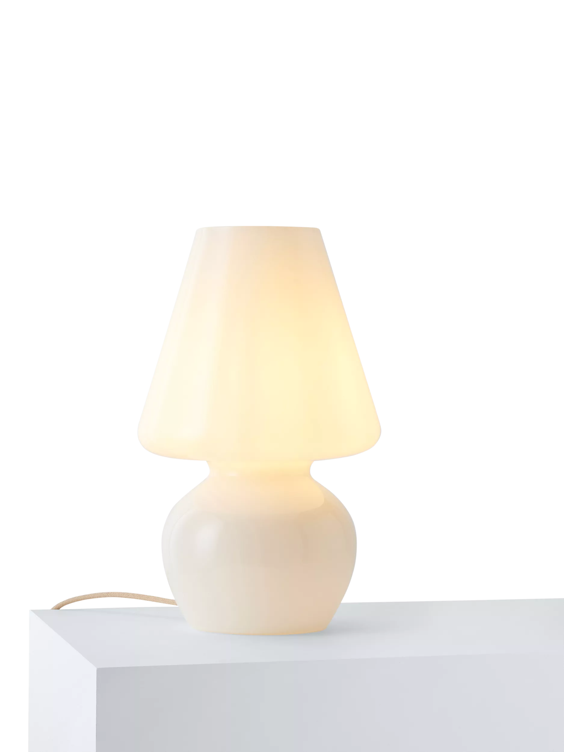 John Lewis Retro Glass Mushroom Table Lamp, White