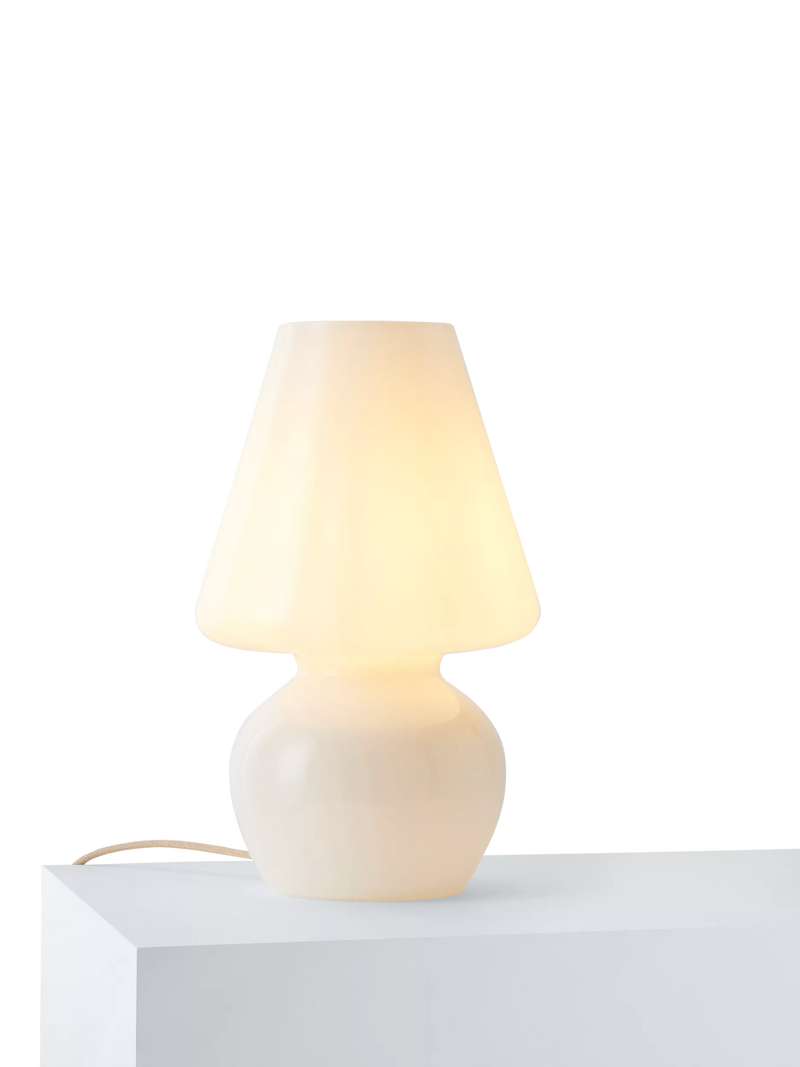 John Lewis Retro Glass Mushroom Table Lamp, White