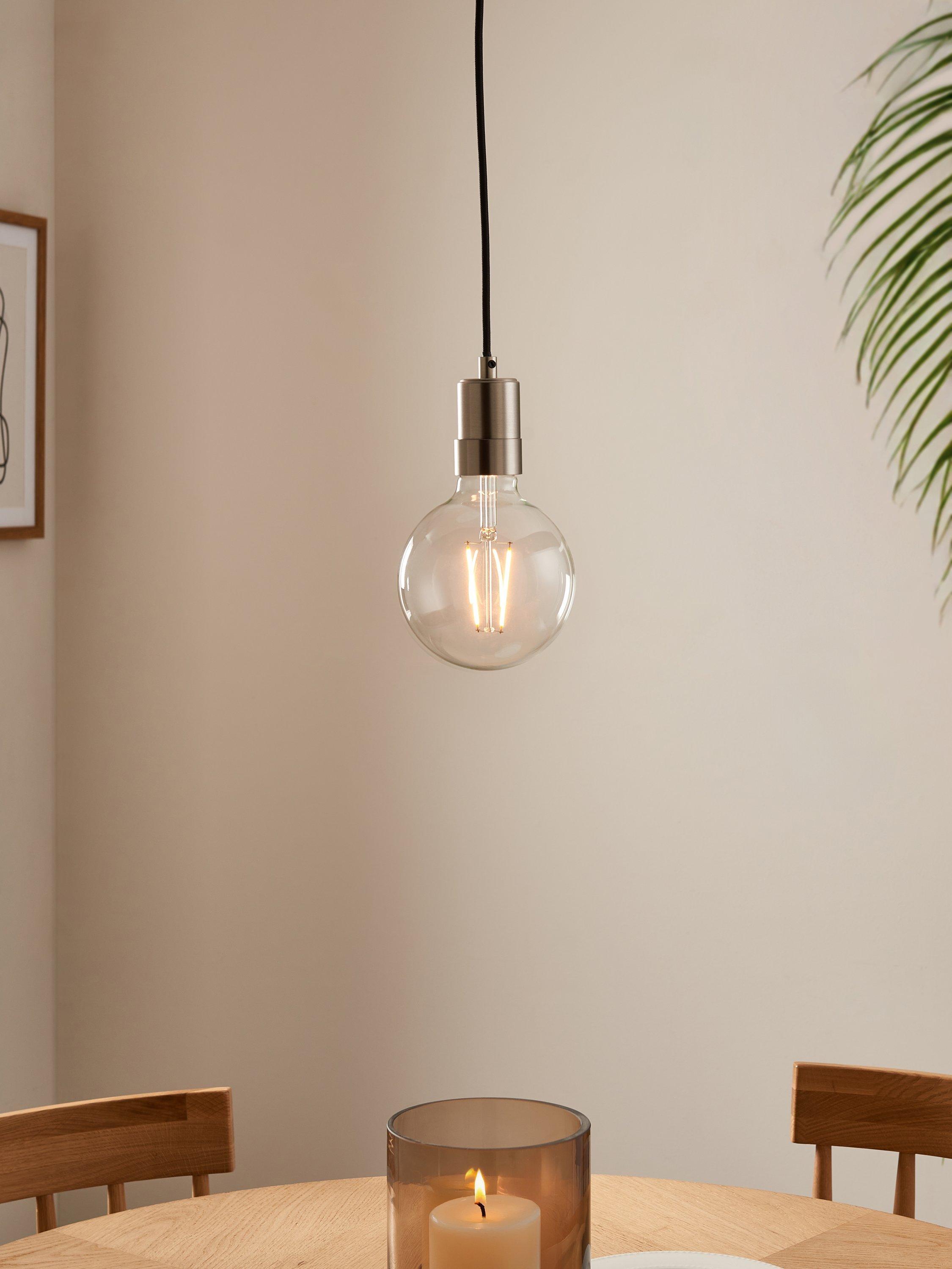 John Lewis Scandi pendant ceiling cord brushed metallic - British product