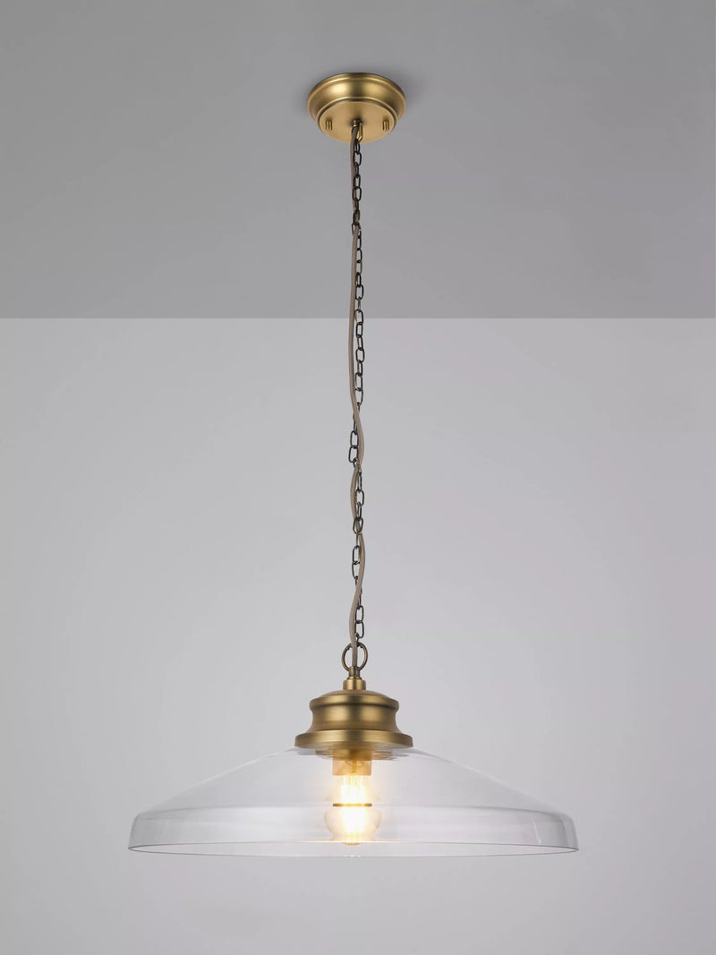John Lewis Tula large glass pendant light antique finish, imported from the UK