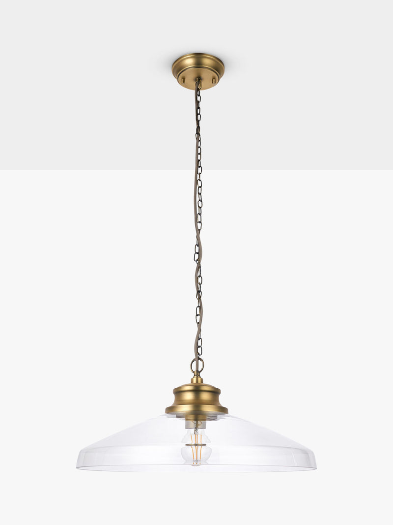 John Lewis Tula large glass pendant light antique finish, imported from the UK