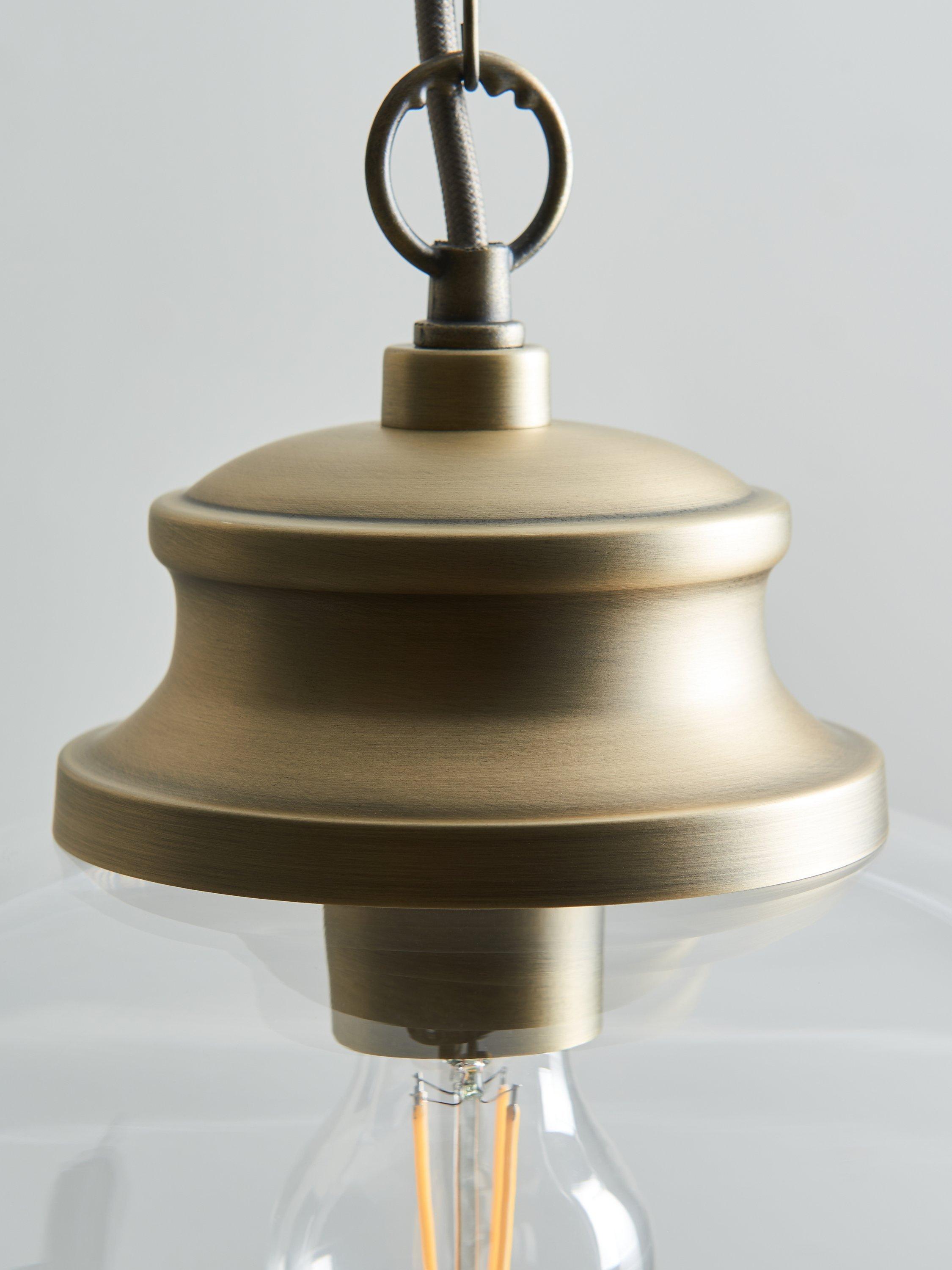 John Lewis Tula large glass pendant light antique finish, imported from the UK