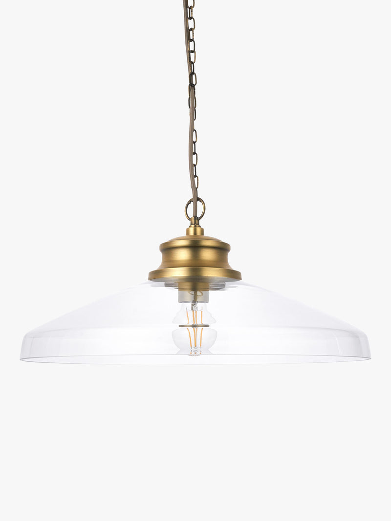 John Lewis Tula large glass pendant light antique finish, imported from the UK