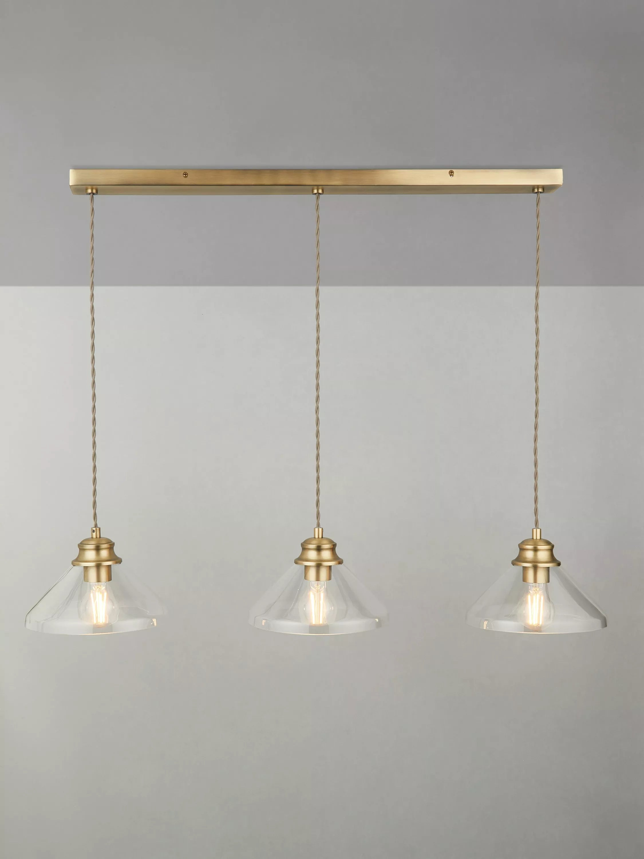John Lewis Tula 3-arm ceiling light, antique finish - British product
