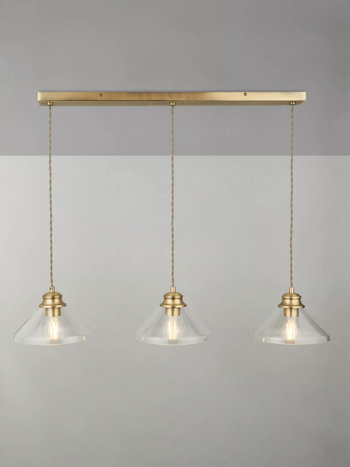 John Lewis Tula 3-arm ceiling light, antique finish - British product