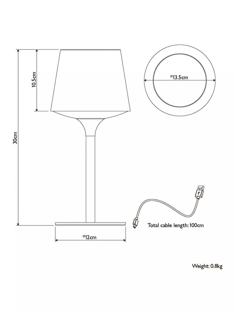John Lewis Baresi outdoor table lamp 30cm high, imported from the UK