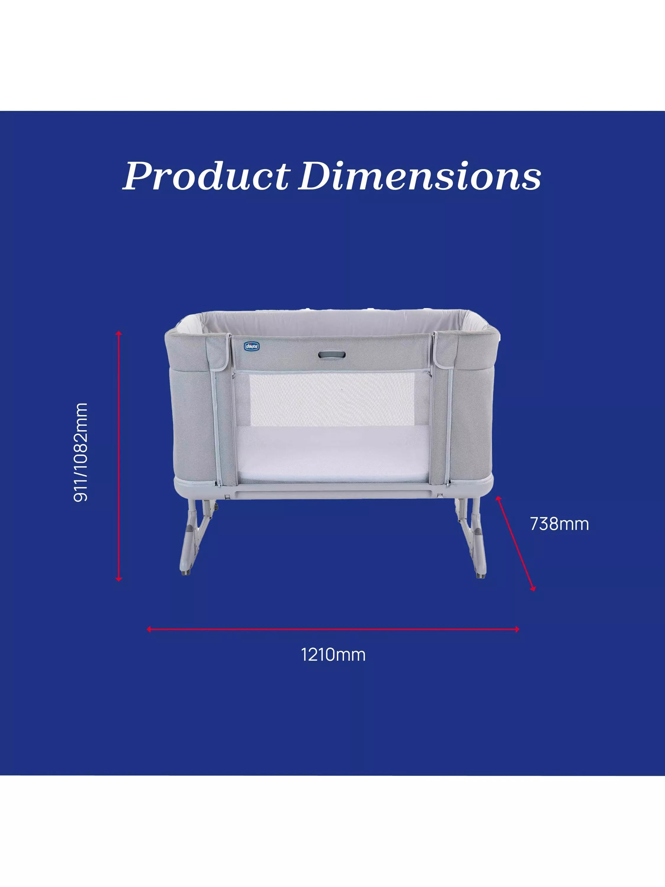 Chicco Next2Me Forever Cot Ash Grey - British product