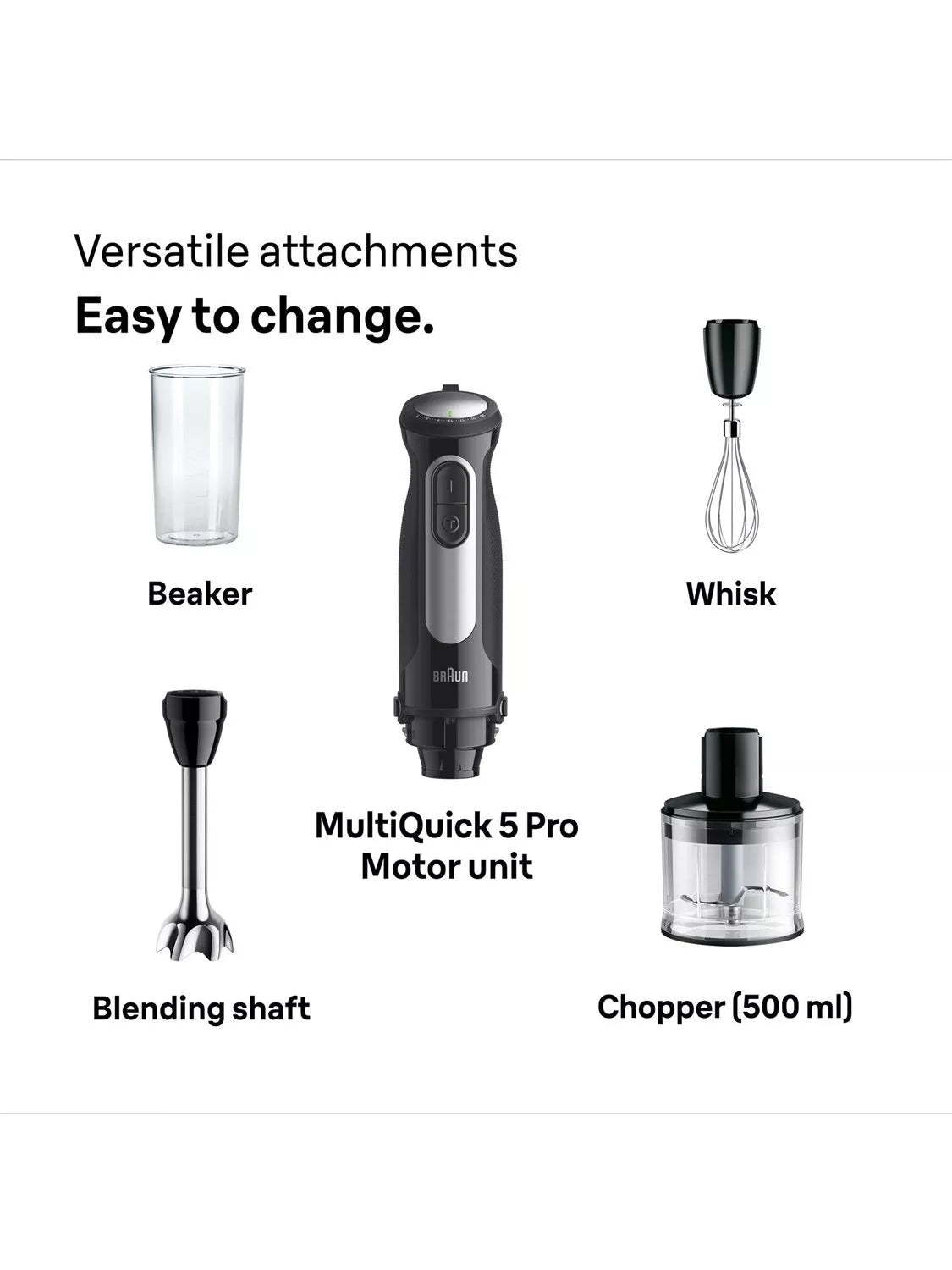 Braun MultiQuick 5 Pro black hand blender, imported from the UK