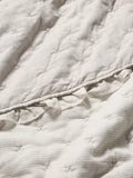 John Lewis chambray stripe reversible quilted bedspread natural - British product