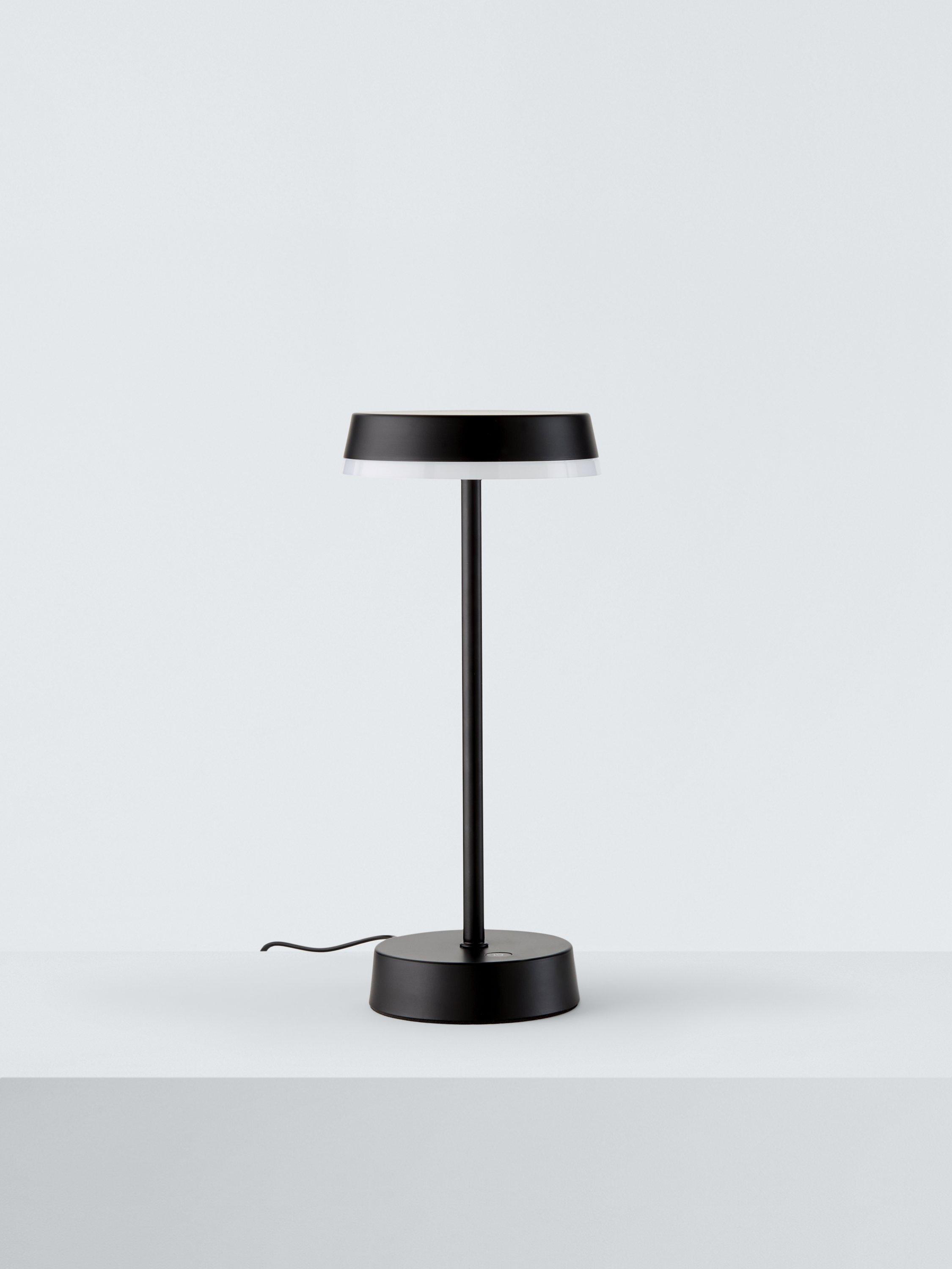 John Lewis Ernie rechargeable LED table lamp black, imported from the UK