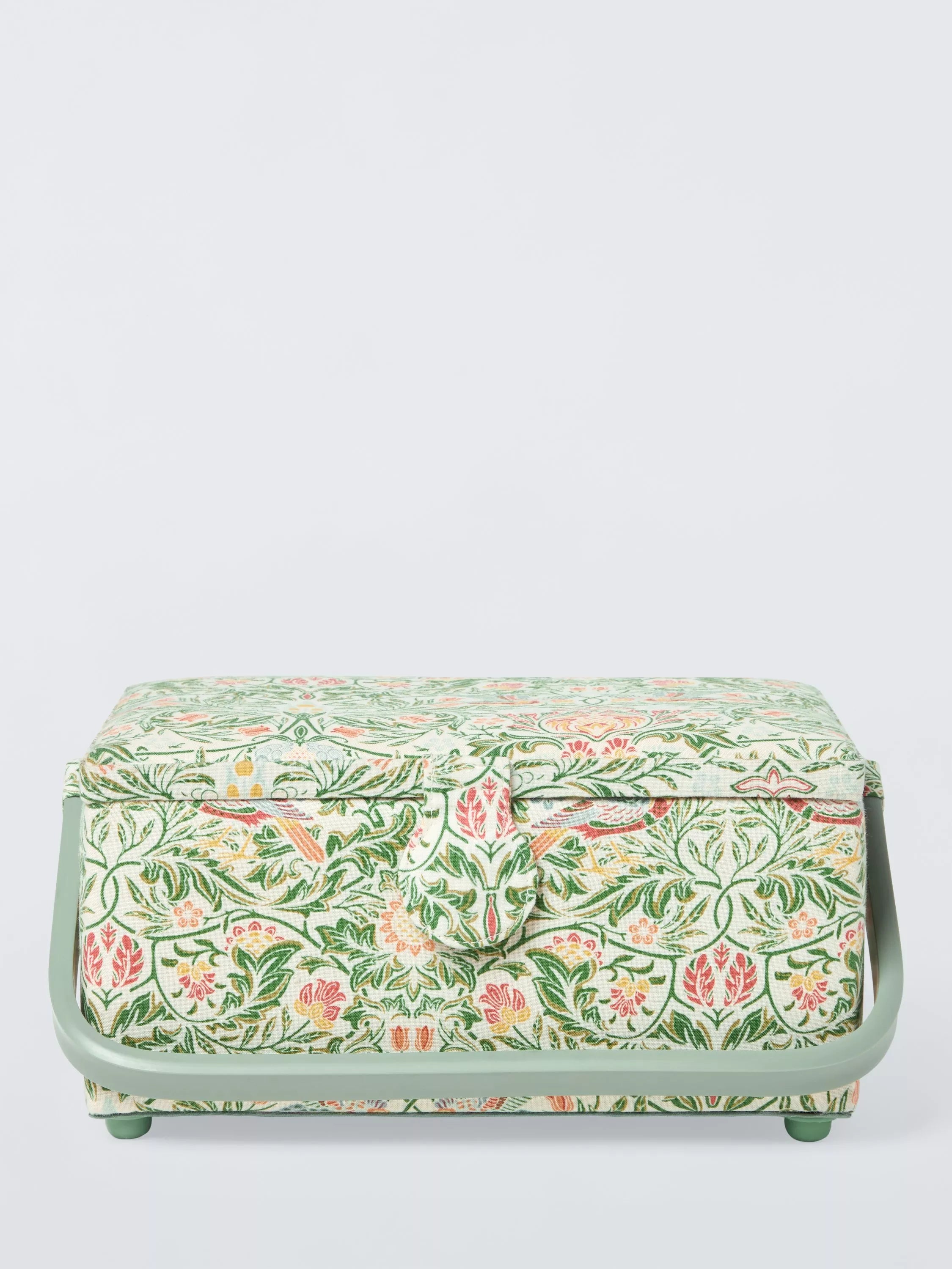 John Lewis William Morris medium rectangular sewing basket in green, UK version