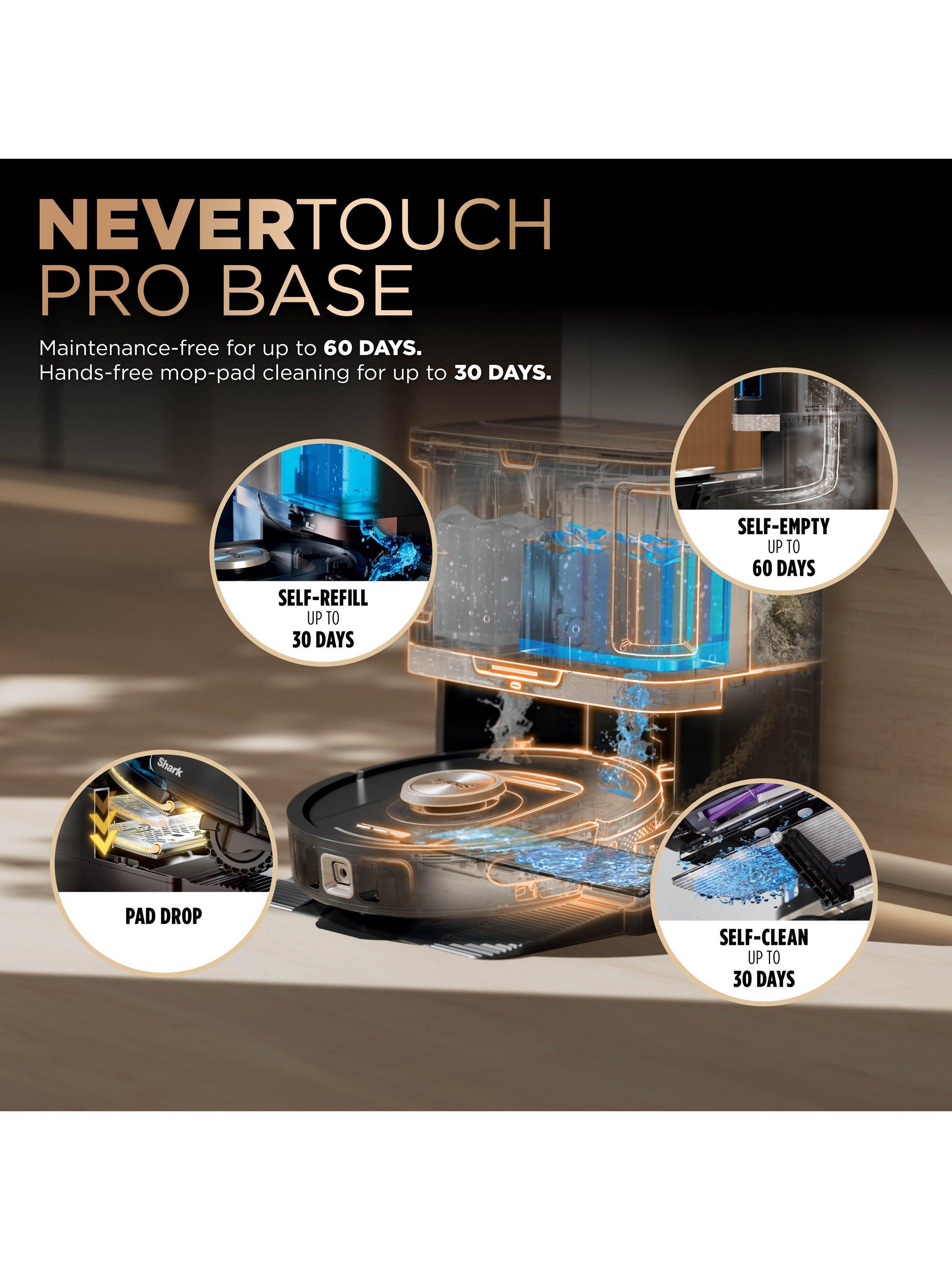 Shark PowerDetect NeverTouch Pro 2-in-1 self-emptying robot vacuum and mop, black (British brand)
