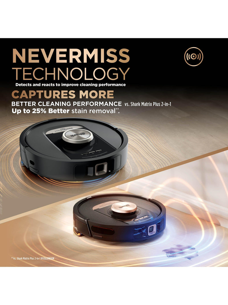 Shark PowerDetect NeverTouch Pro 2-in-1 self-emptying robot vacuum and mop, black (British brand)