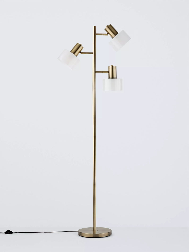 John Lewis Rodos triple floor lamp in antique brass (British brand)