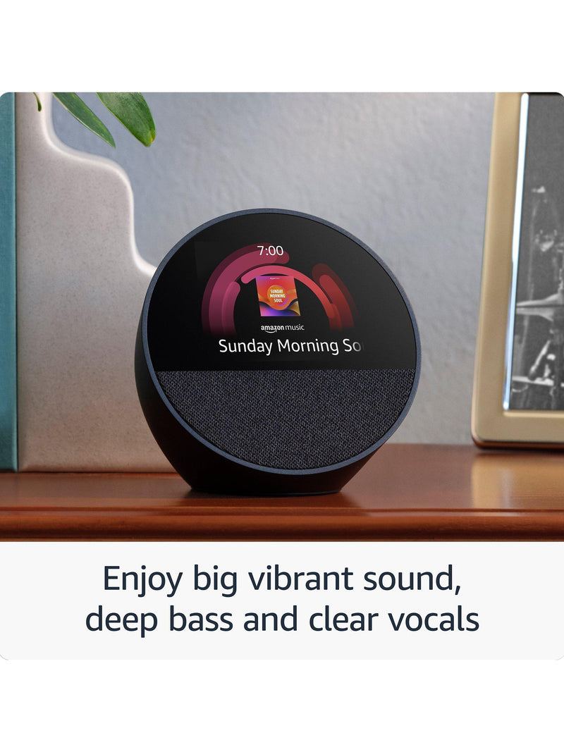 Amazon Echo Spot smart alarm clock 2024 2.8-inch screen, UK version