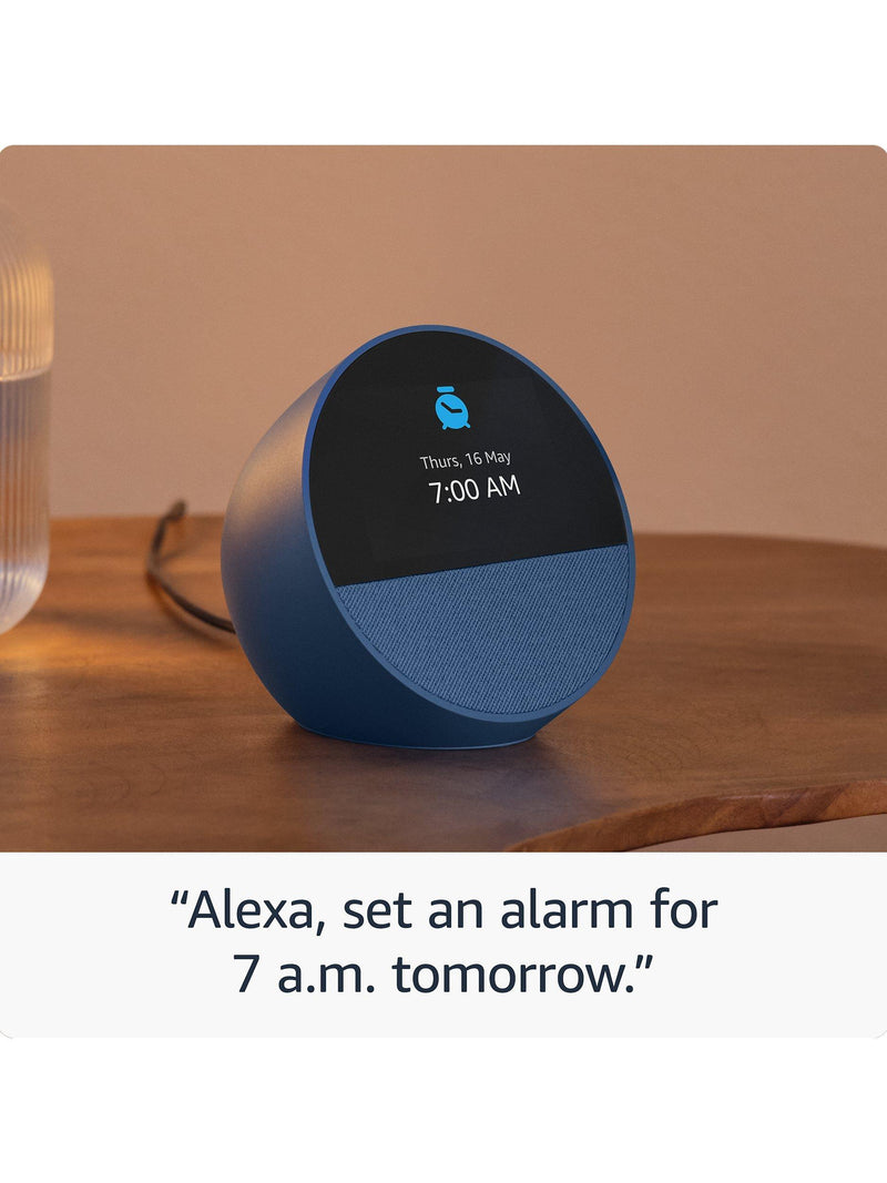 Amazon Echo Spot smart alarm clock 2024 2.8-inch screen, UK version