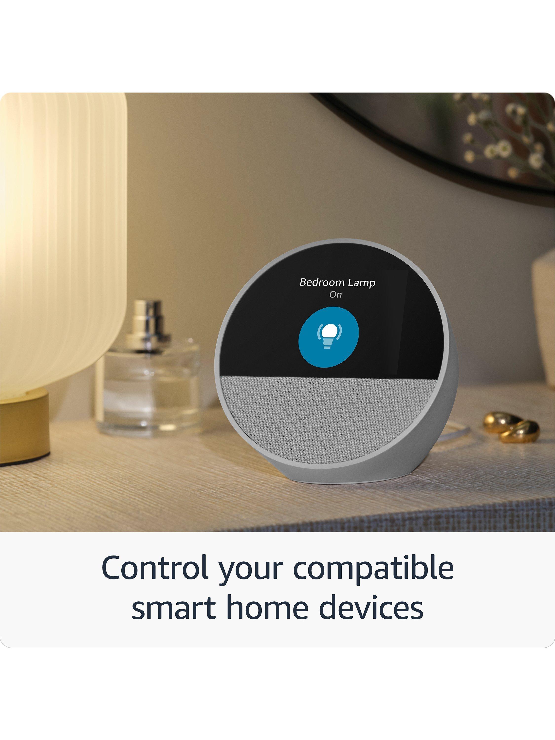 Amazon Echo Spot smart alarm clock 2024 2.8-inch screen, UK version
