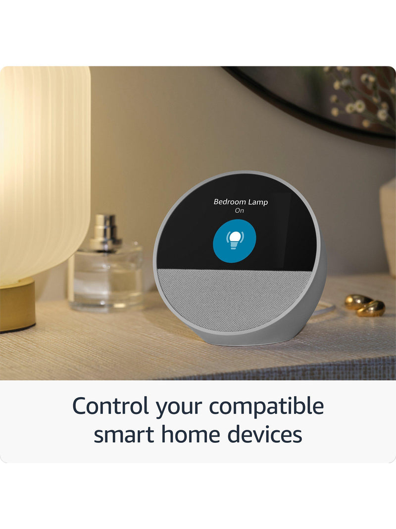 Amazon Echo Spot smart alarm clock 2024 2.8-inch screen, UK version