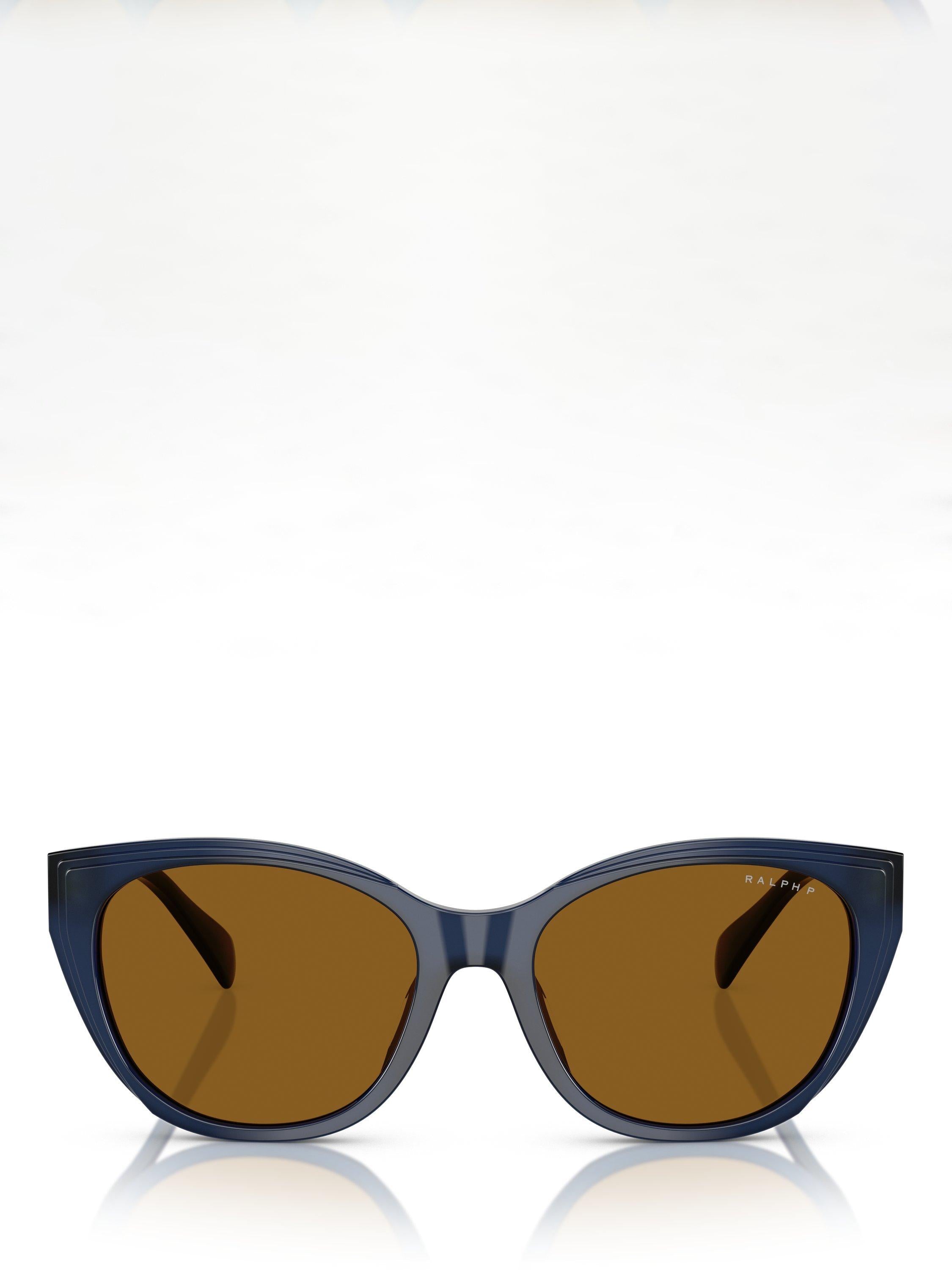 Ralph Lauren polarised round sunglasses shiny transparent blue - British product