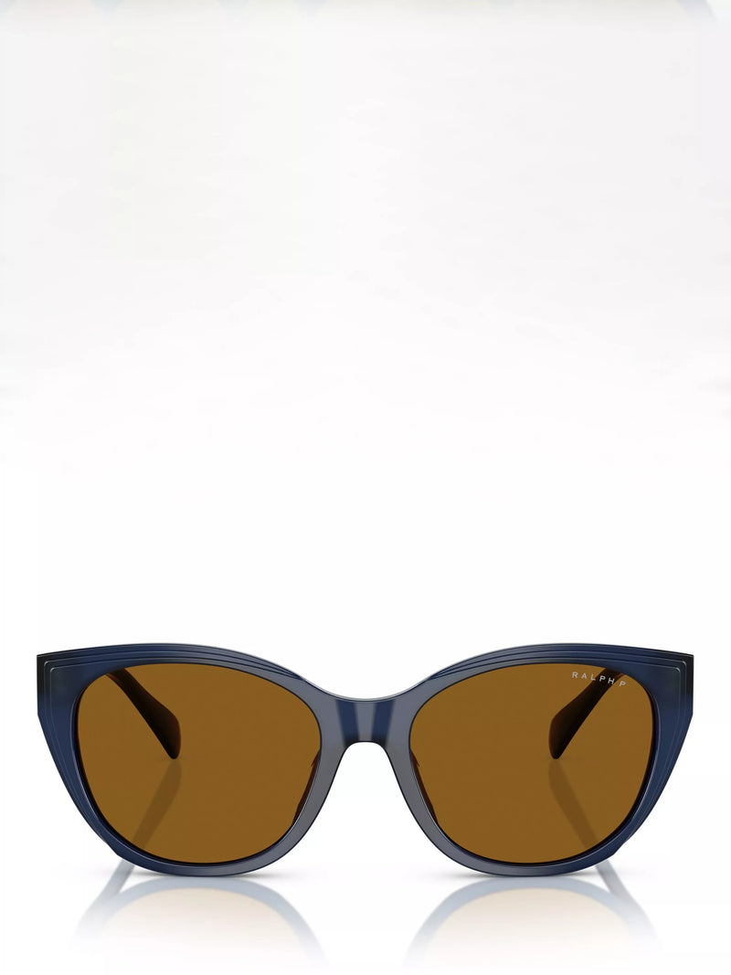 Ralph Lauren polarised round sunglasses shiny transparent blue - British product