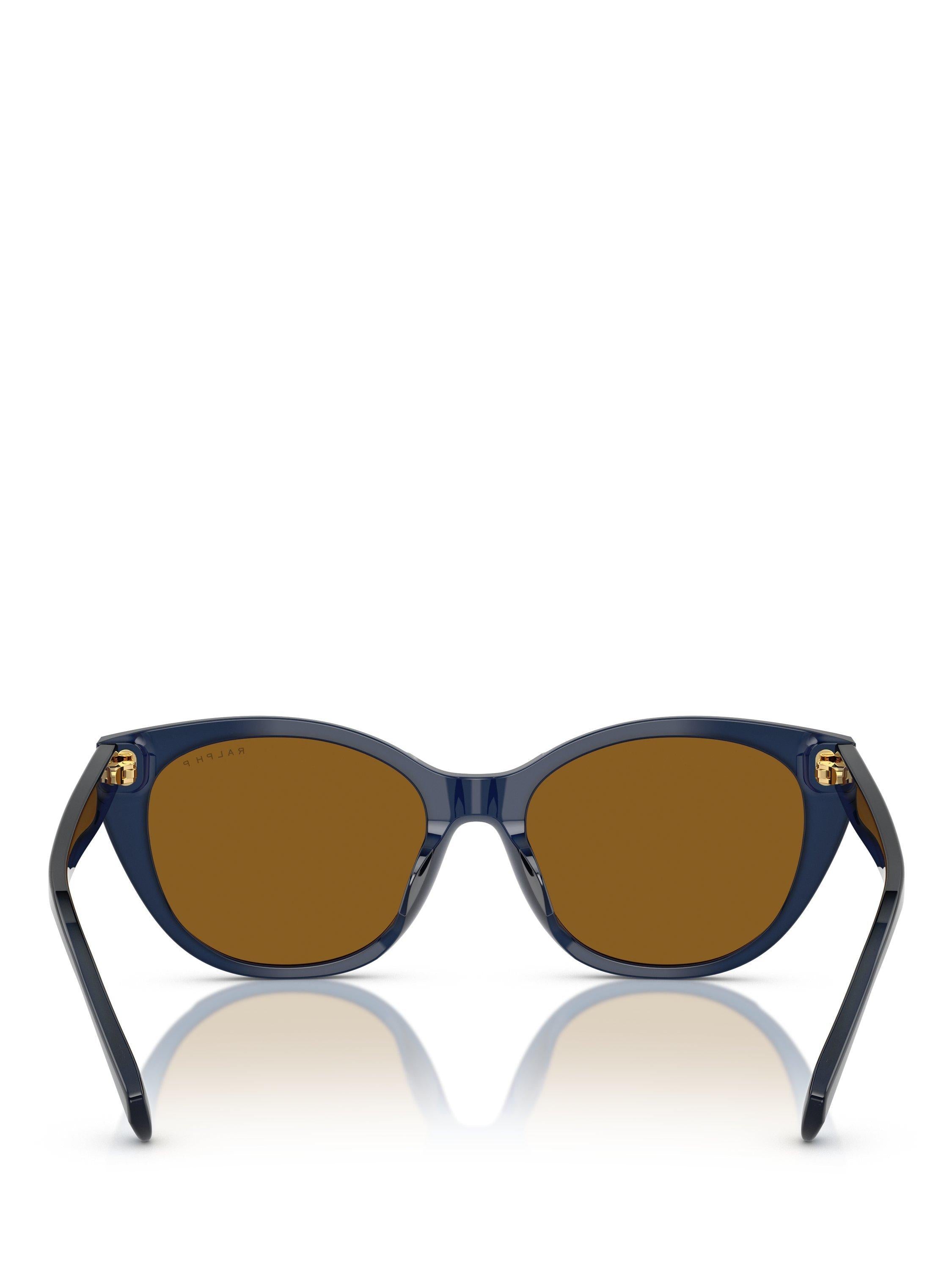 Ralph Lauren polarised round sunglasses shiny transparent blue - British product