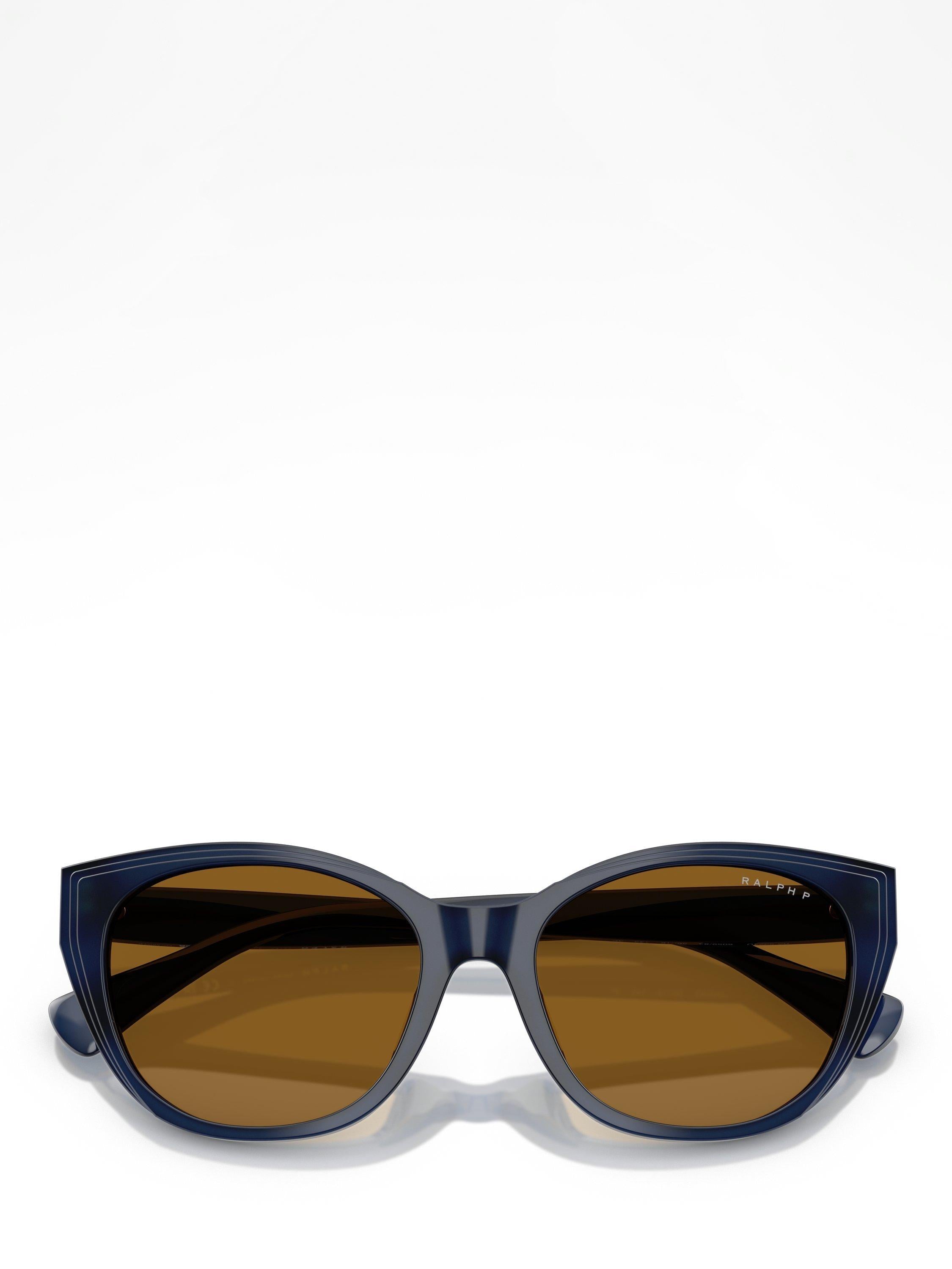 Ralph Lauren polarised round sunglasses shiny transparent blue - British product