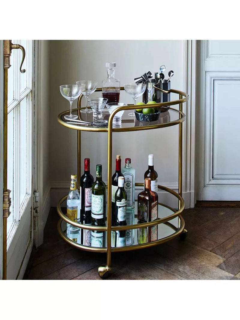 West Elm Albee bar cart antique brass - UK version