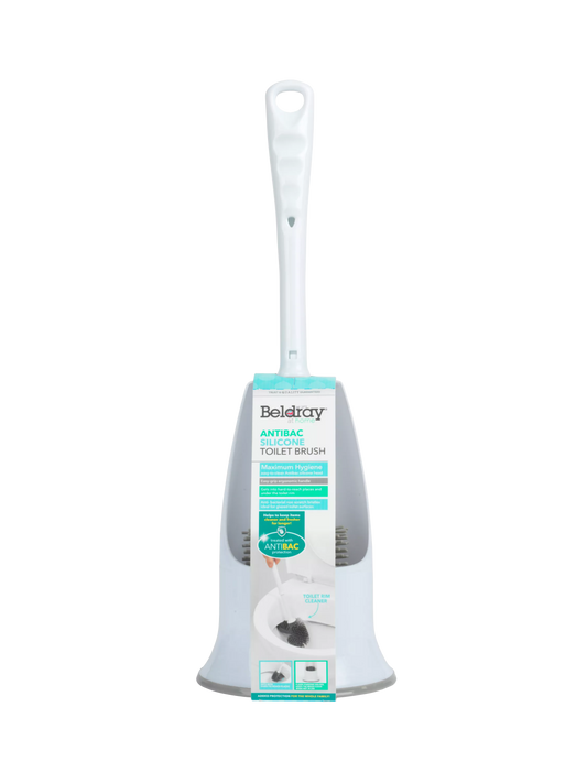 Beldray Antibac Silicone Toilet Brush and Holder, White