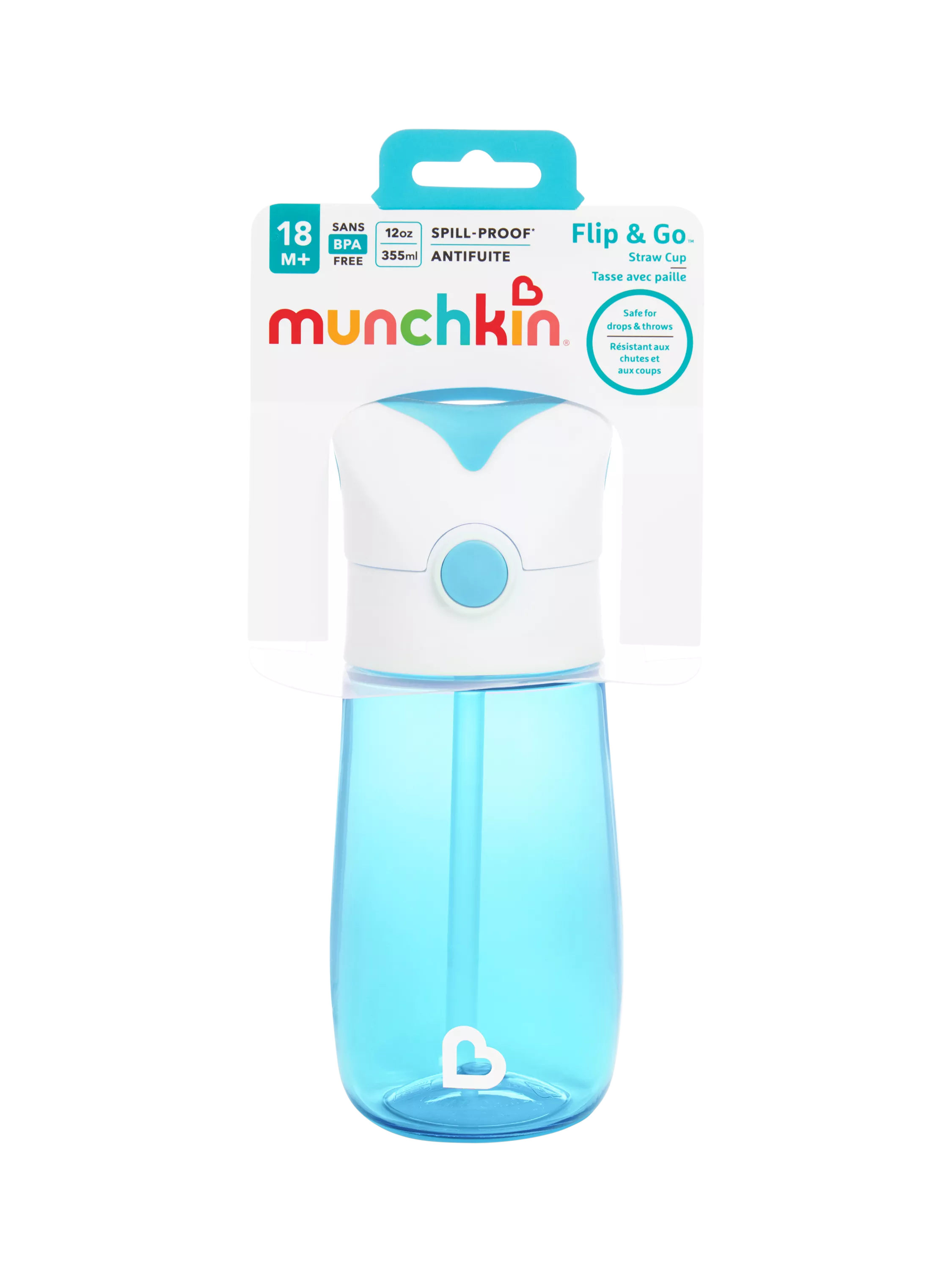 Munchkin Flip n Go water bottle, imported from the UK