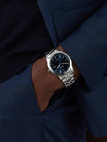 Sekonda men's Taylor date bracelet watch stainless steel blue dial (British brand)