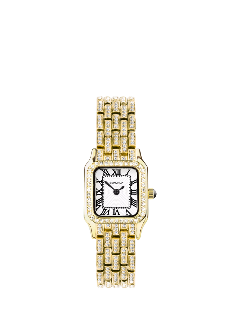 Sekonda Monica crystal bracelet watch gold-toned, UK version