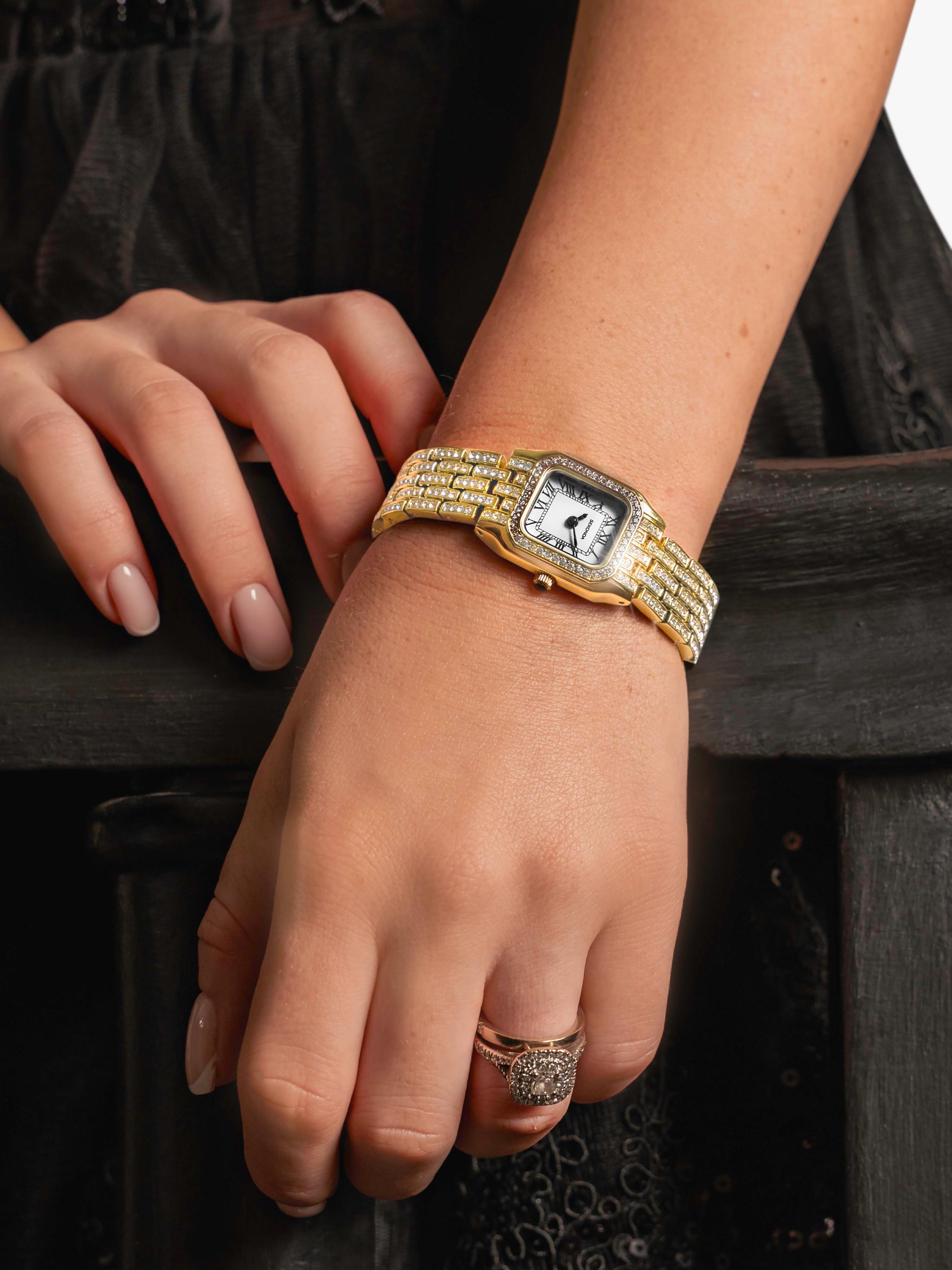 Sekonda Monica crystal bracelet watch gold-toned, UK version
