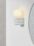 John Lewis Miche bathroom wall light with opal glass globe - British product