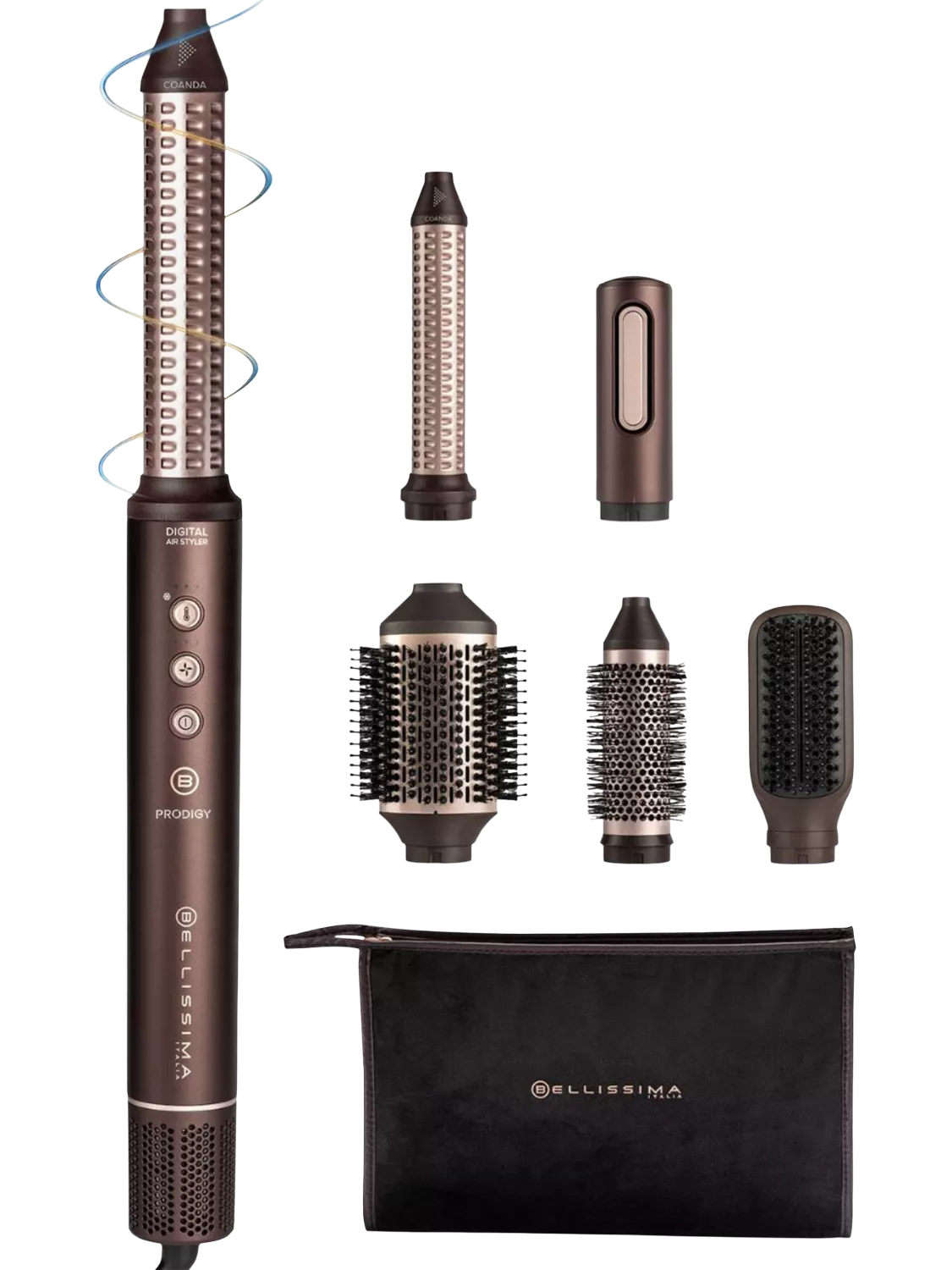 Bellissima Prodigy Air Hair Styler deep brown golden, imported from the UK