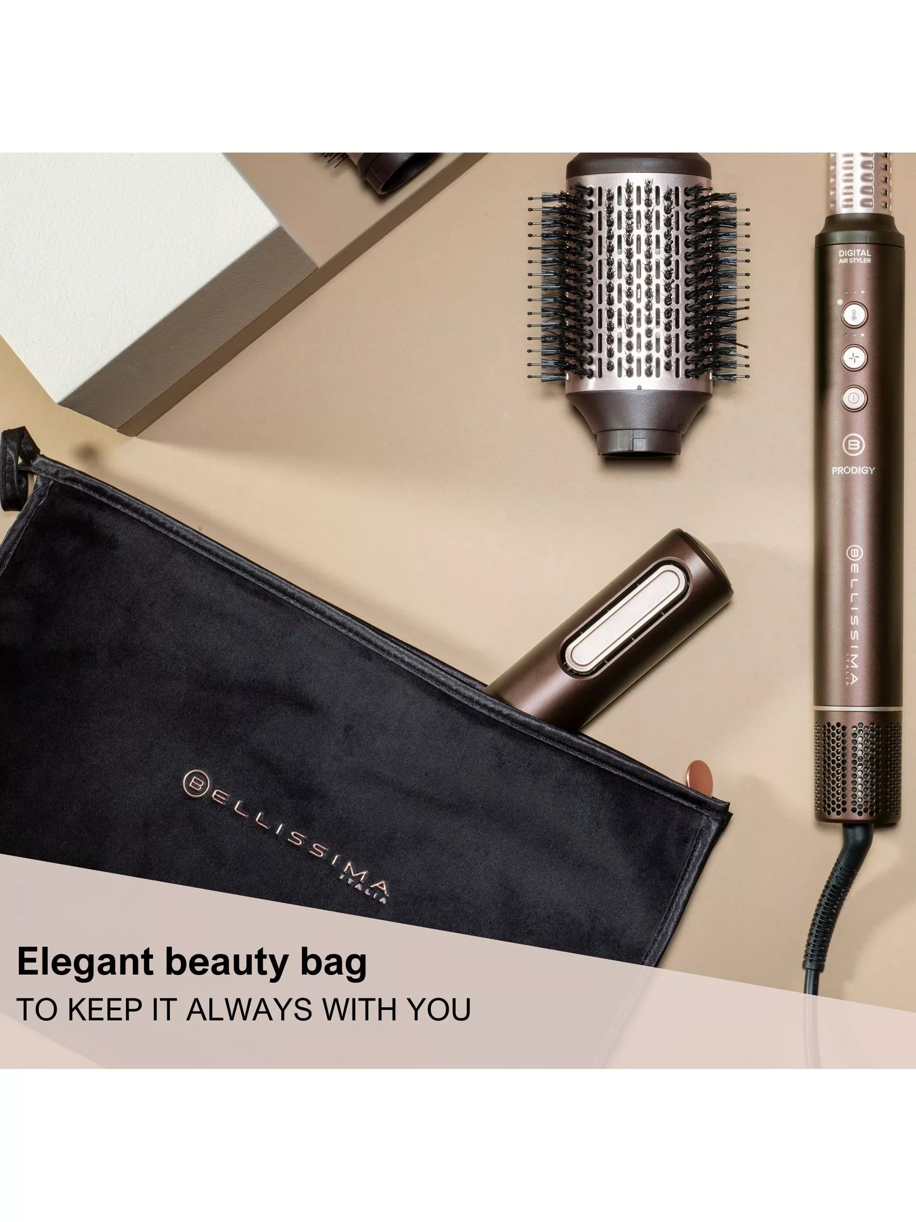 Bellissima Prodigy Air Hair Styler deep brown golden, imported from the UK