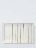 John Lewis Hand Painted Stripe Stoneware Platter Blue 23.3cm, UK version