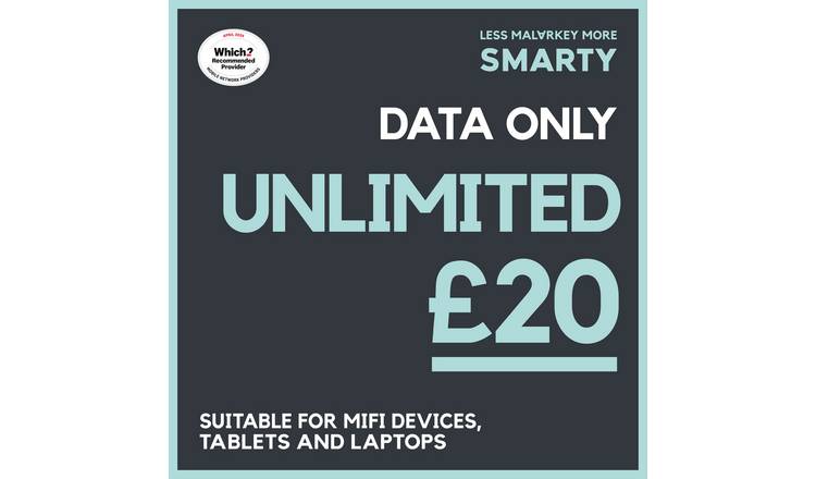 SMARTY unlimited data SIM card for 30 days, UK version