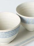 John Lewis hand painted stoneware rice bowl gift set Blue/Multi 3 piece, UK version