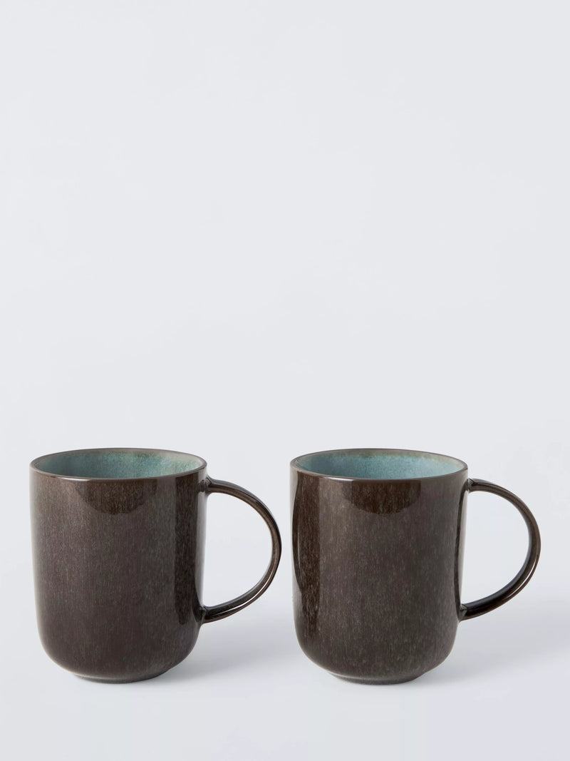 John Lewis reactive glaze stoneware mugs set of 2 320ml - British product