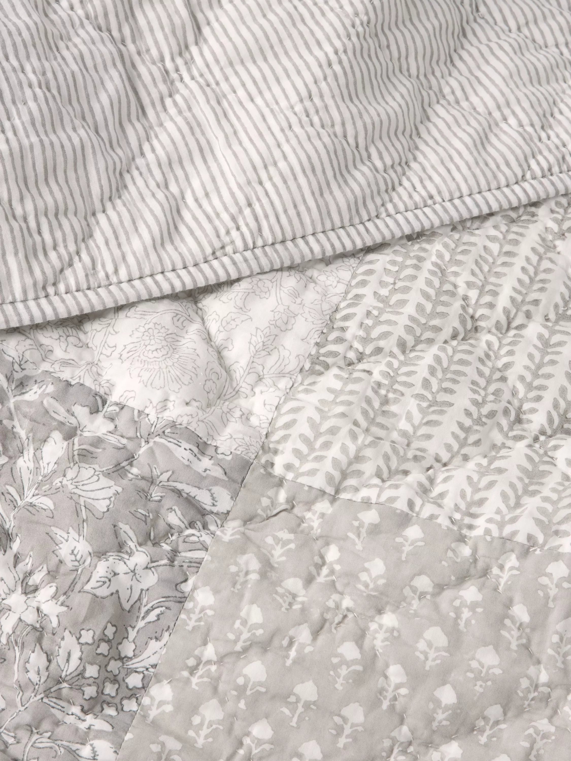 John Lewis block printed patchwork quilt king size, imported from the UK