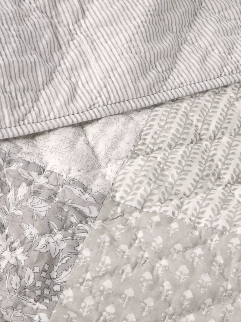 John Lewis block printed patchwork quilt king size, imported from the UK
