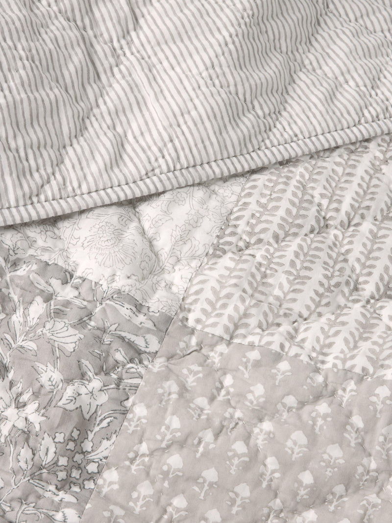 John Lewis block printed patchwork quilt king size, imported from the UK