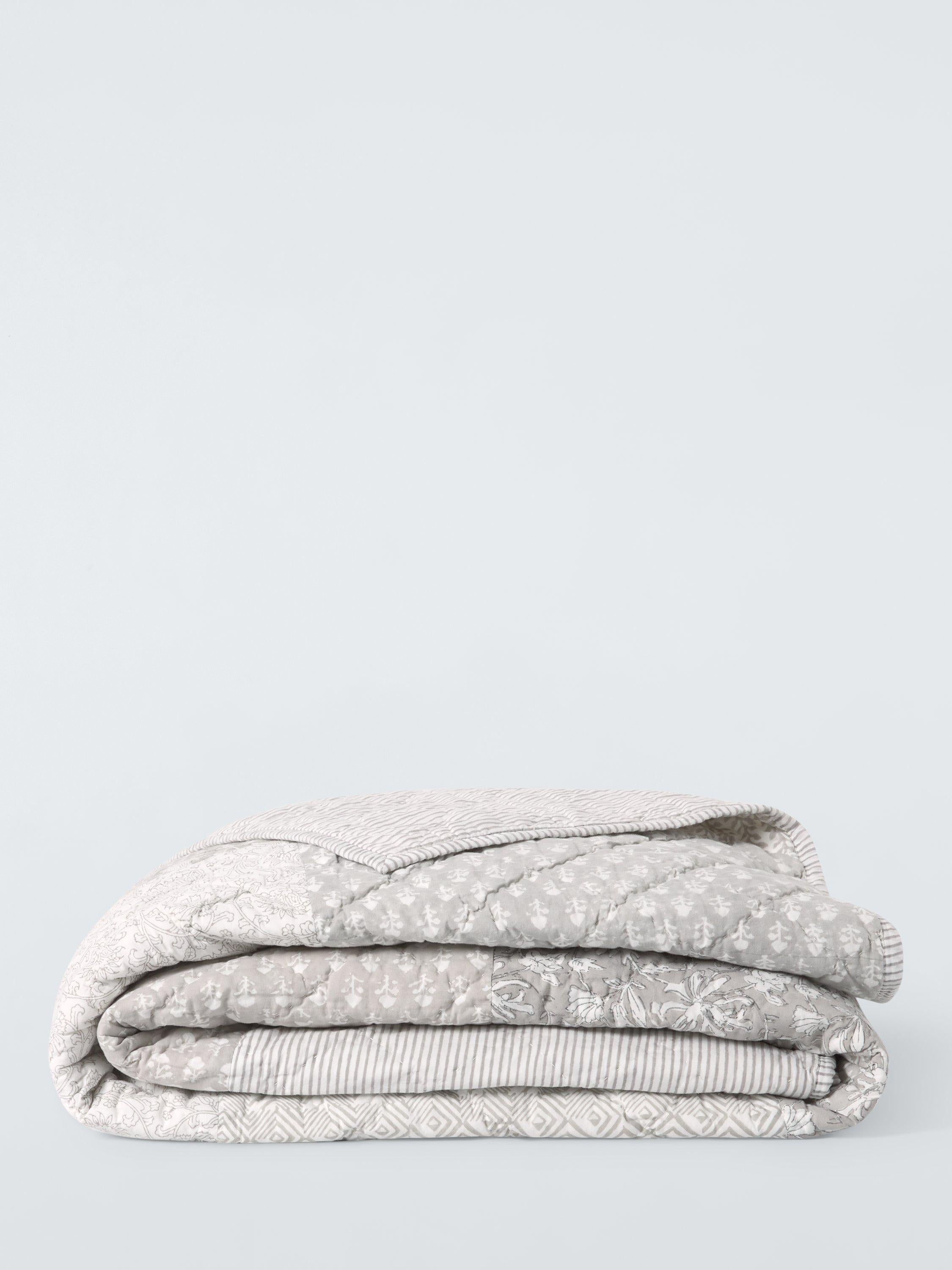 John Lewis block printed patchwork quilt king size, imported from the UK
