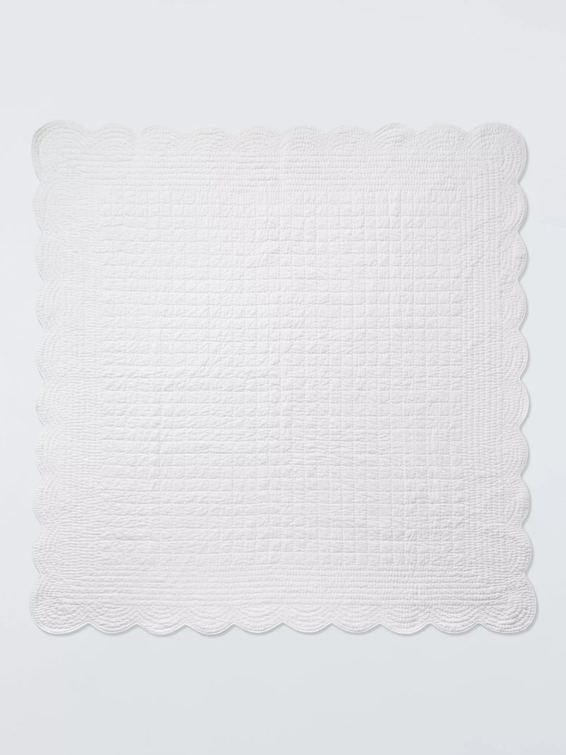 John Lewis scallop cotton quilt white king size, UK version