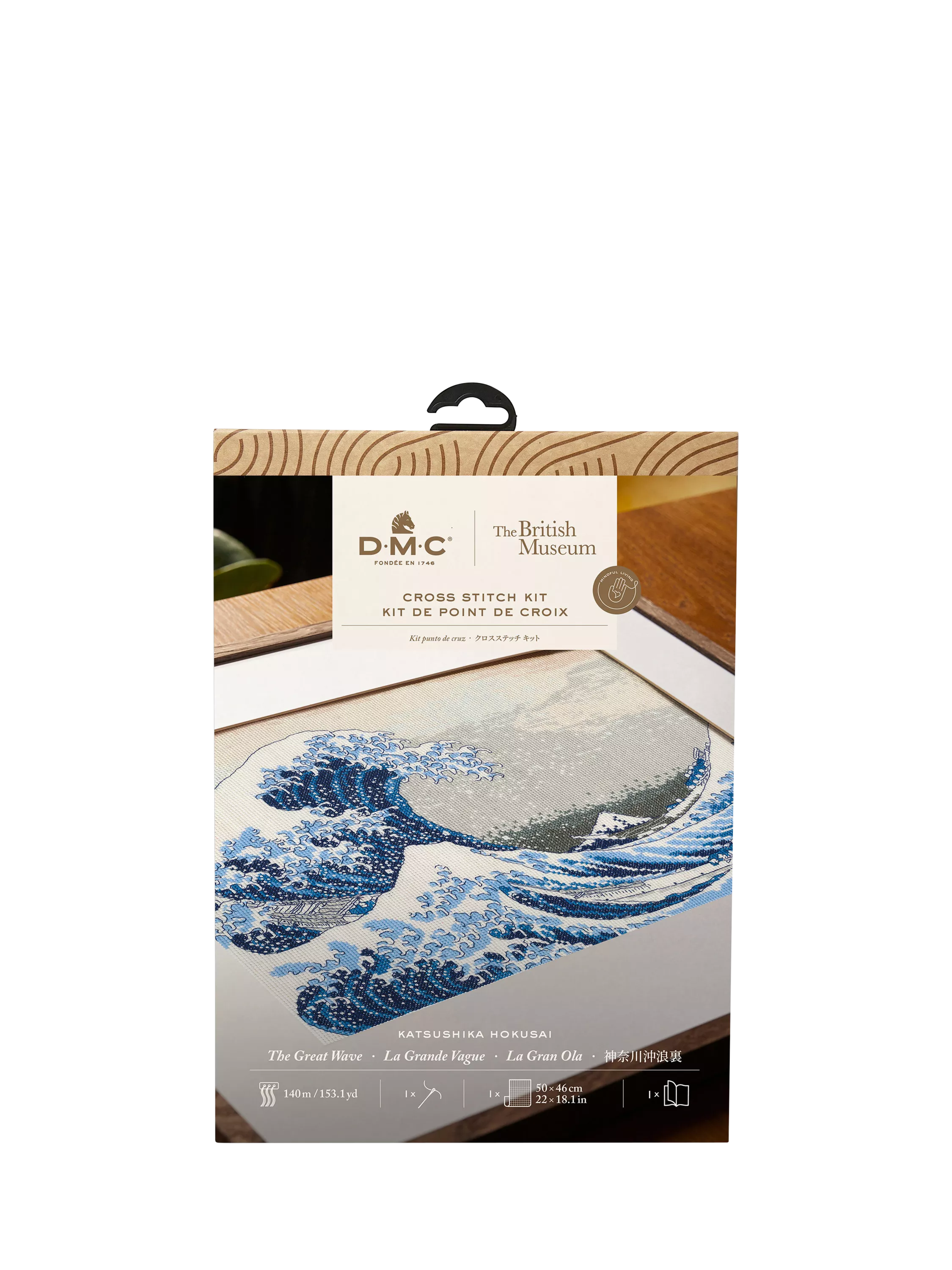 DMC Katsushika Hokusai Great Wave cross stitch kit - British product
