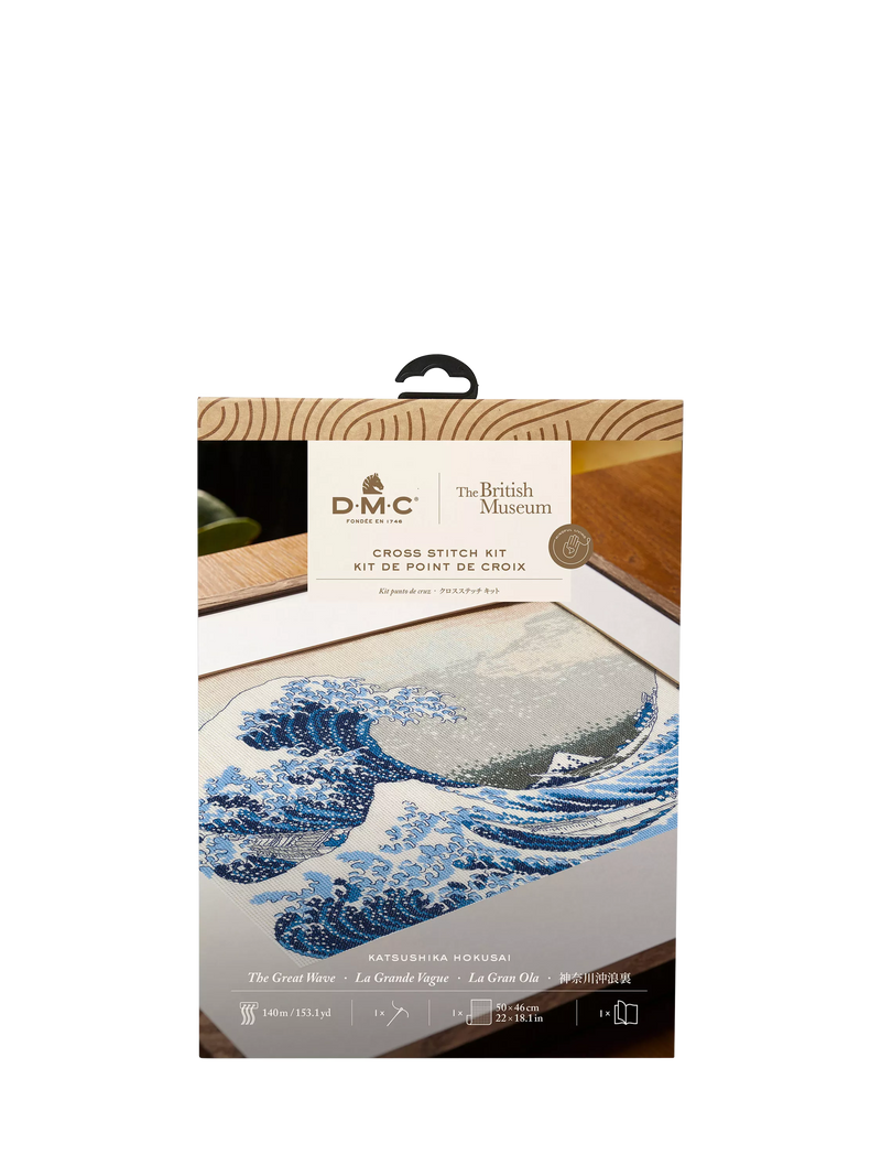 DMC Katsushika Hokusai Great Wave cross stitch kit - British product