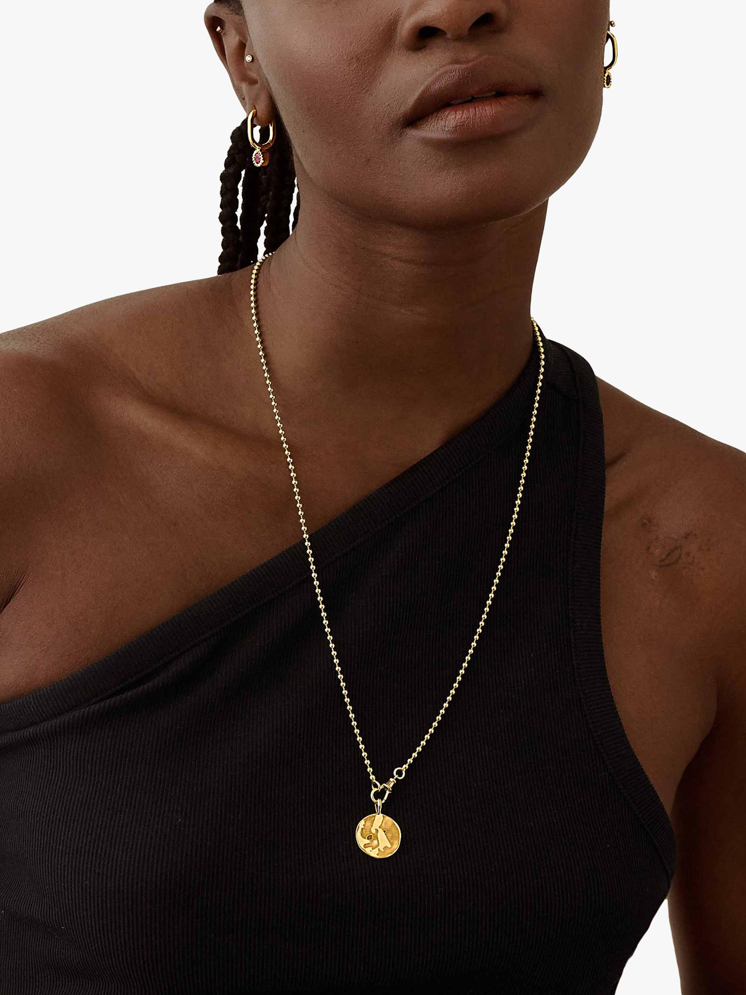 Edge of Ember drop earrings with moonstone in gold 23mm - British product